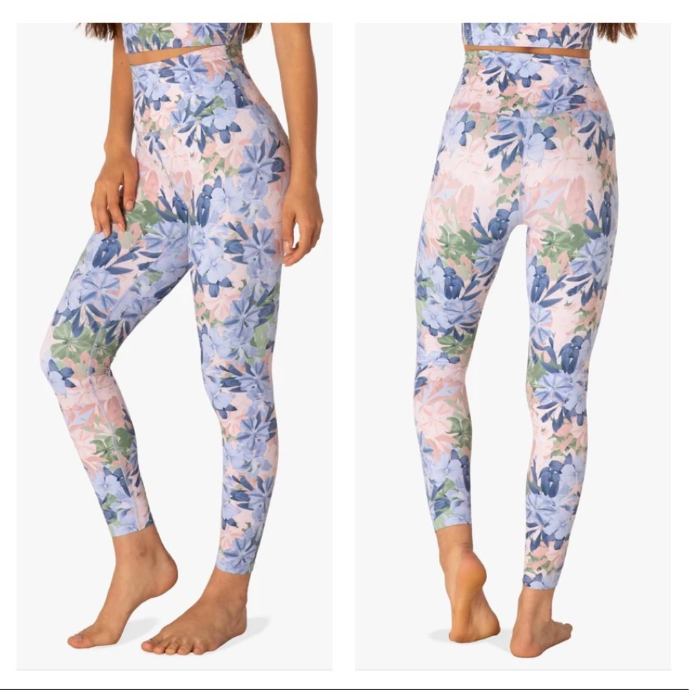 Beyond Yoga Floral Leggings - Blue and Pink